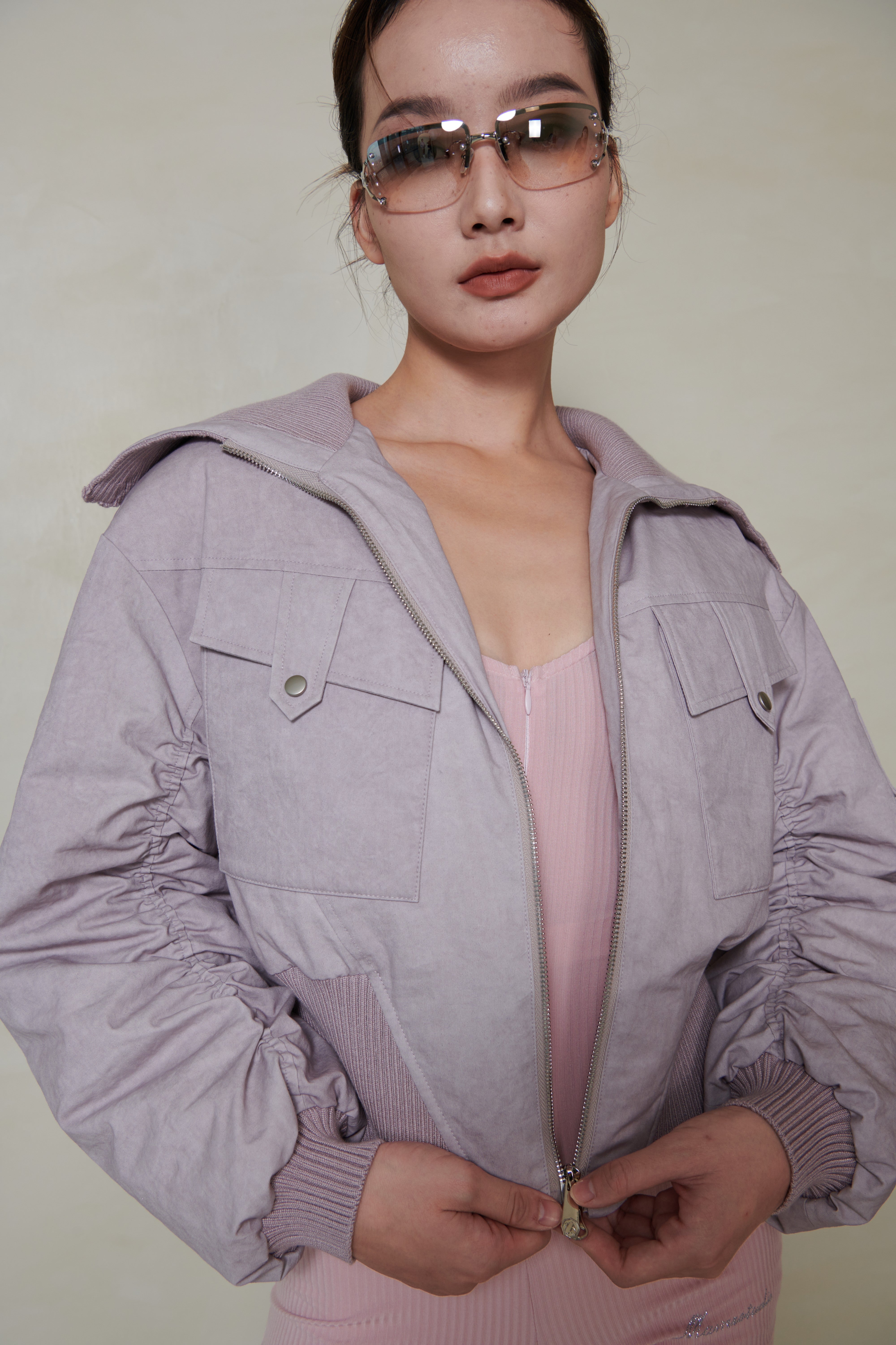 030 SHORT DOWN JACKET - MAUVE