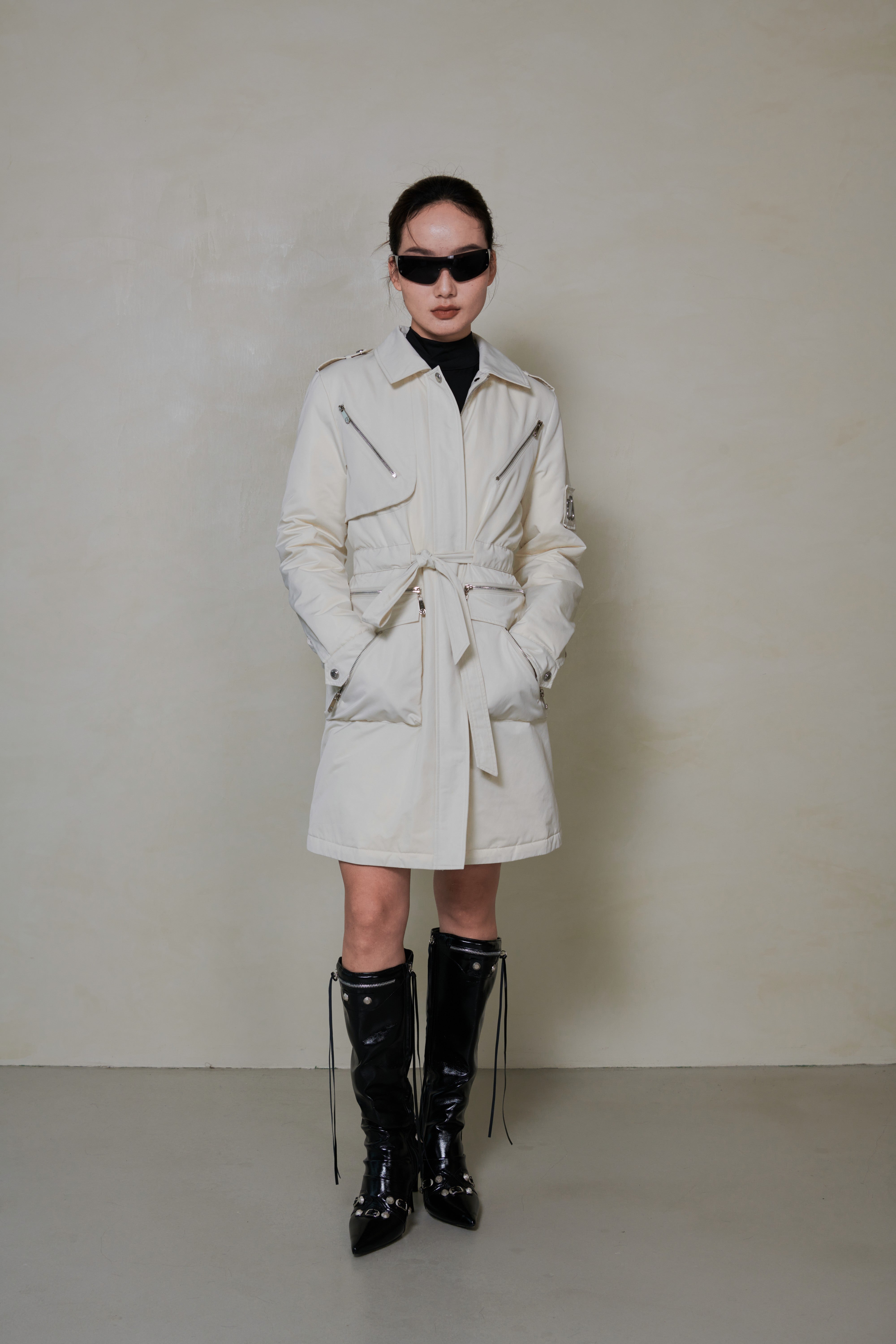 039 LONG DOWN COAT - IVORY