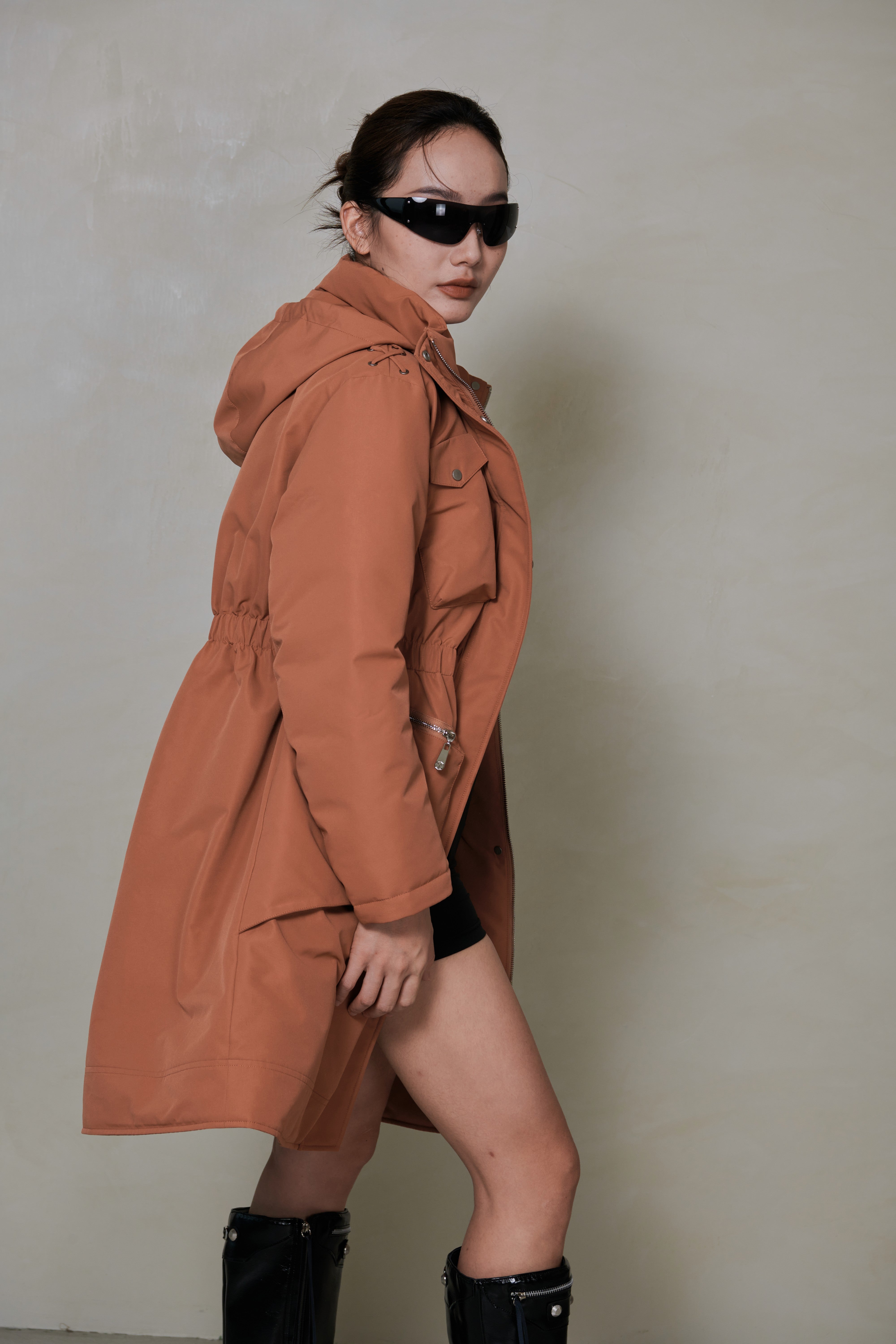 047 LONG DOWN COAT - CLAYSTONE