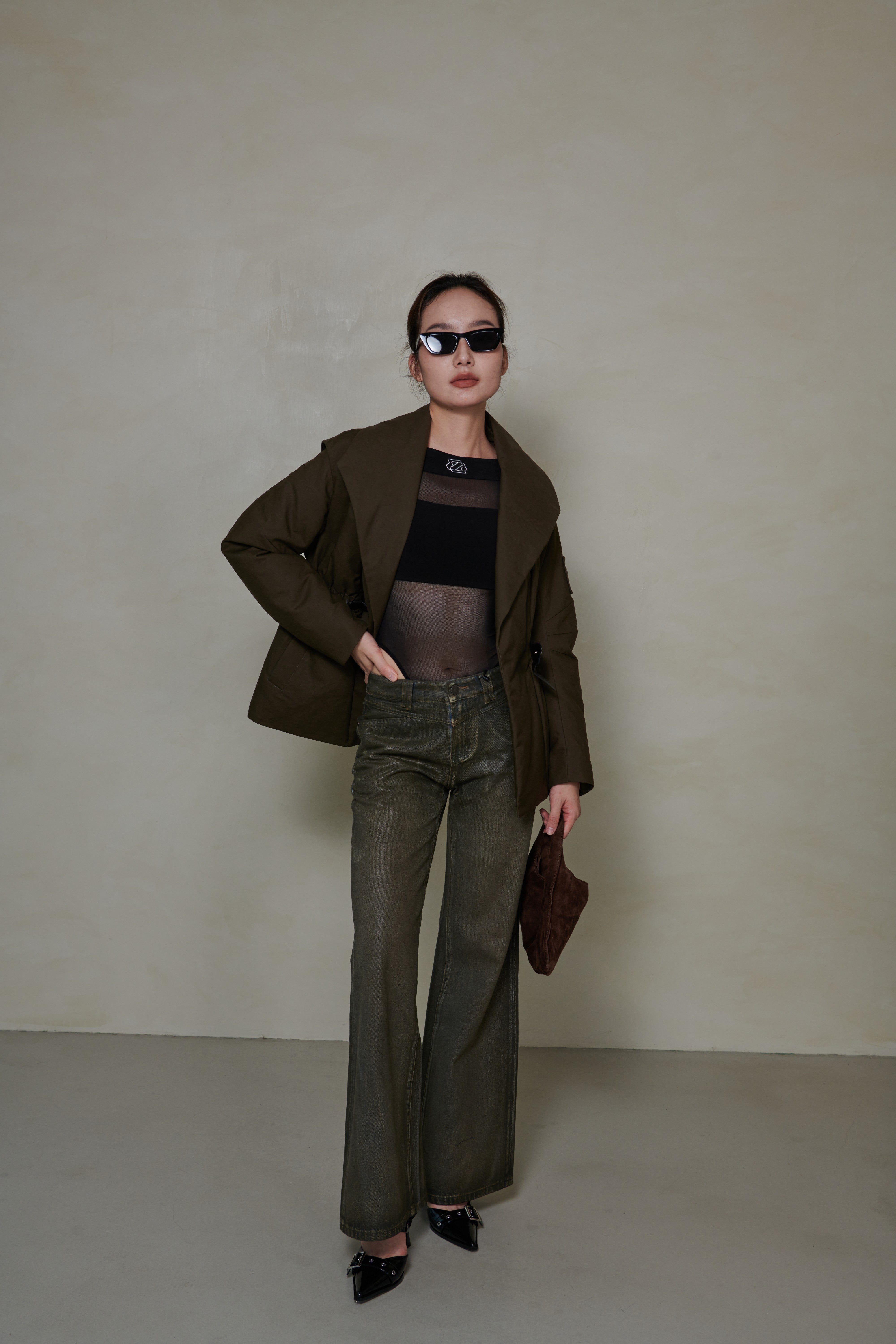 021 SHORT CONVERTIBLE DOWN JACKET - TUNDRA