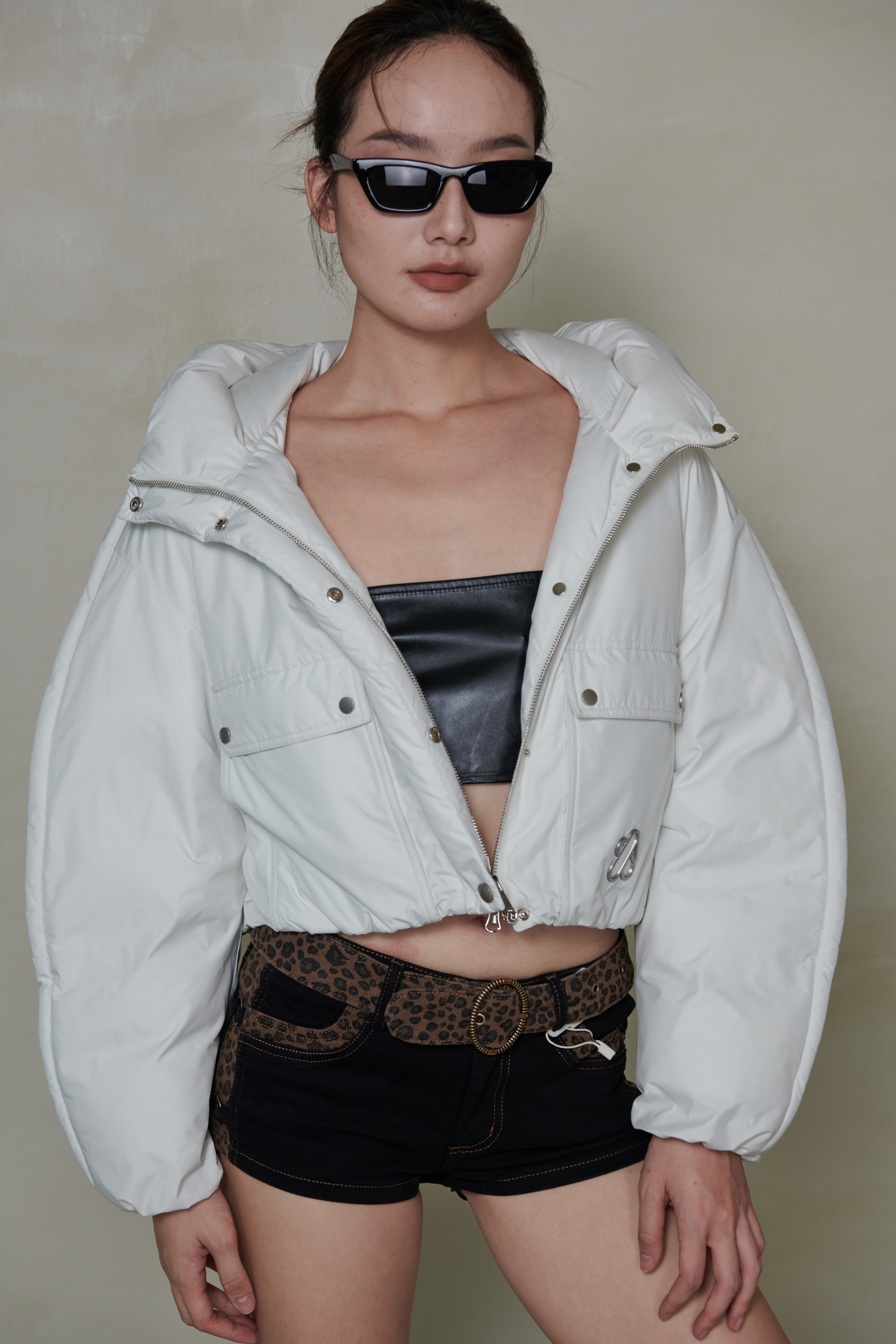 029 SHORT DOWN JACKET - GLACIER